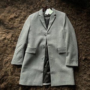 worn once. Men's Grey Coat - Wool blend